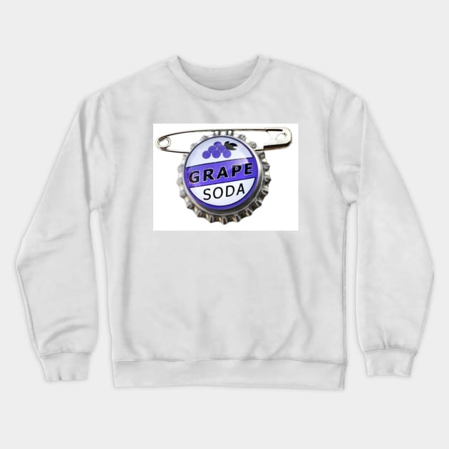 Grape Soda Bottle Cap Pin Crewneck Sweatshirt by Darrell T Smith Art & Design